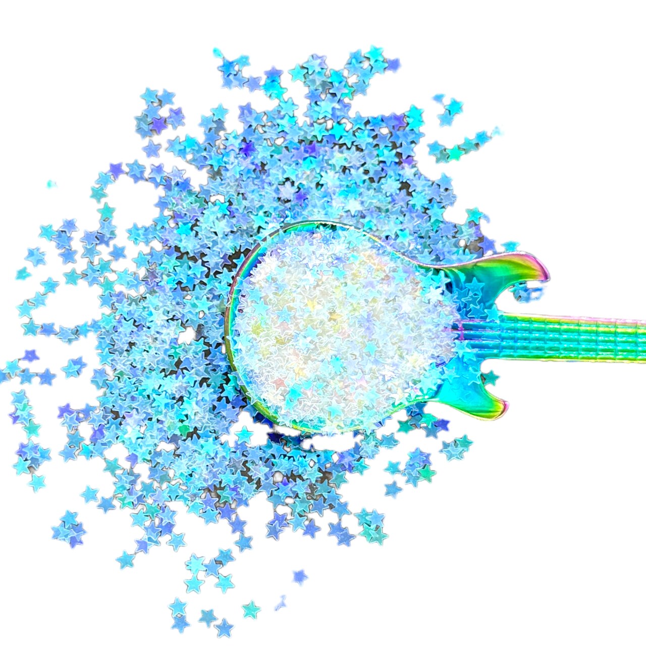 Blue Opal Color Shifting Iridescent Mini Stars Glitter Shapes